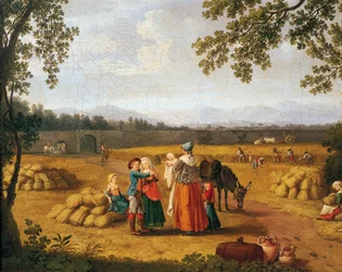 Famille royale moissonnant sur le domaine de Carditello