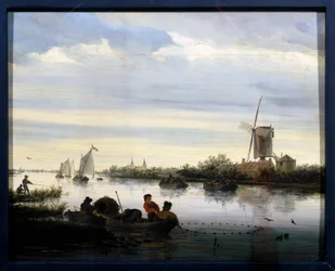Paysage avec moulin à vent