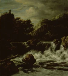 Paysage montagneux avec chute d