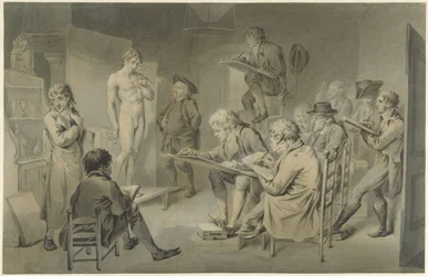 Cours de dessin dans une académie