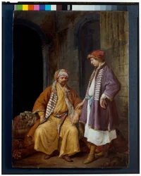 Deux marchands orientaux conversant