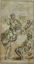 Déesse apparaissant à deux personnages