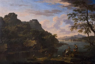 Paysage classique avec figures, fin du 17e siècle