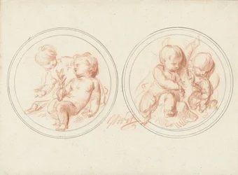 Deux médaillons avec des enfants