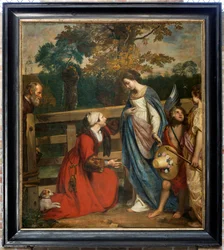 Église paroissiale (Parochiekerk Onze-Lieve-Vrouw Bezoeking). Intérieur. Peinture. "La visite de Marie à Élisabeth." Jacob I van Oost.