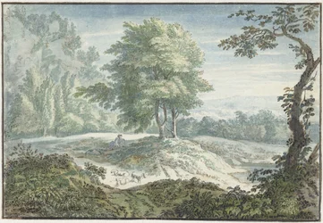 Paysage avec moutons