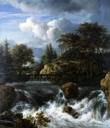 Une cascade dans un paysage rocheux