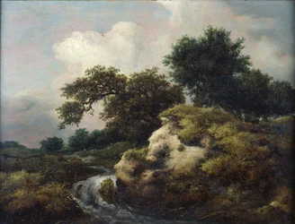 Paysage avec dune et petite cascade