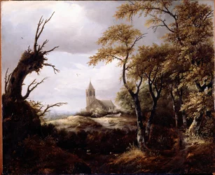 Paysage avec une église