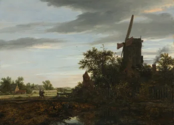 Paysage avec moulin à vent