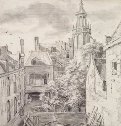 Vue de la cour de la maison des archers de la guilde de Saint-Sébastien sur le Singel à Amsterdam