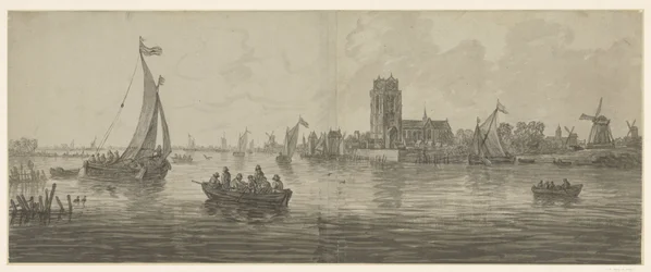 Vue de Dordrecht depuis le sud-ouest