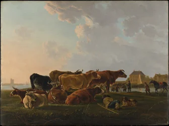Paysage avec du bétail