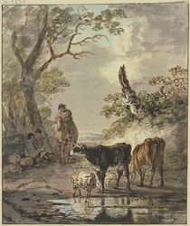 Bergers au repos près d