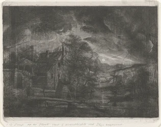 Paysage au clair de lune