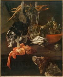 Cuisine avec chien et chat
