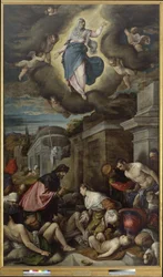 Saint Roch visitant les victimes de la peste, c.1575