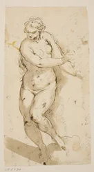 Femme nue marchant