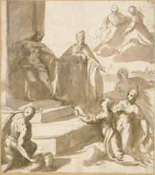 Étude pour Venise Recevant Hommage et Cadeaux de Brescia, Udine, Padoue et Vérone, avec le Doge Francesco Venier les Présentant