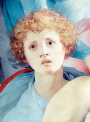 Visage de jeune homme, détail de La Déposition, par Jacopo da Pontormo (1494-1557)