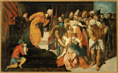 Esther devant le roi Ahasuer (peinture sur toile)