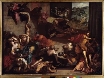 Le Massacre des Innocents. Peinture de Jacopo Robusti, dit le Tintoret ou Il Tintoretto (1518-1594), XVIe siècle. 1,34 x 1,86 m. Rennes, musée des Beaux-Arts