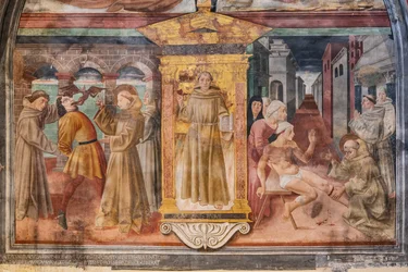 Histoires de Saint Antoine de Padoue, niche de Saint Antoine de Padoue, milieu du XVe siècle