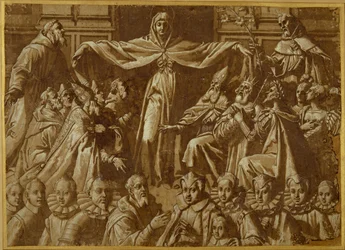 La Madonna della Misericordia avec Sts. François et Dominique, avec d