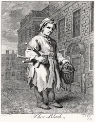Le cireur de chaussures, gravé par Wagner, 1739