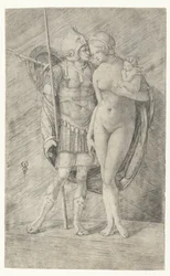 Mars en armure et Vénus nue avec Cupidon