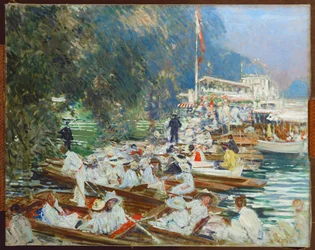 Course de bateaux (peinture sur toile)