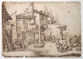 Une cour de ferme italienne