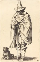 Mendiant avec chien