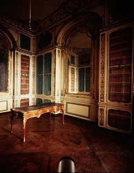 La Bibliothèque de Louis XV avec des panneaux blancs et dorés par Jacques Verberckt