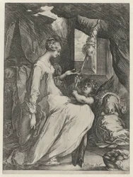La Vierge Marie filant avec l