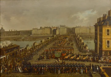 La procession impériale en route pour la cérémonie de couronnement le 2 décembre 1804