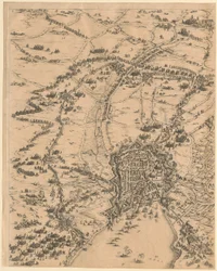 Planche 2, en haut au centre, de «Le siège de La Rochelle»