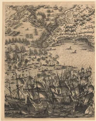 2. Panneau en bas au centre, tiré de « Le siège de La Rochelle »