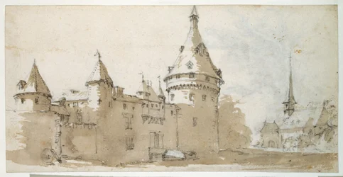 Un château à tourelles et une église