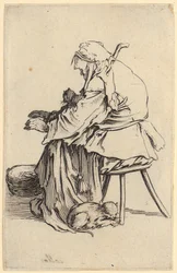 Vieille femme avec des chats, planche 25 de la série « Les Mendiants »