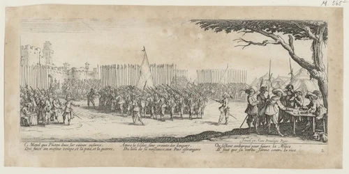 Enrôlement des troupes, planche 2 de la série « Misères de la guerre »
