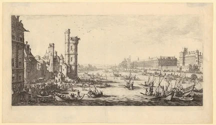 Vue du Louvre, feuille n° 1 de la série « Les deux grandes vues de Paris »