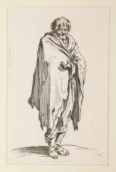 Mendiant à tête découverte et pieds nus, de Les Mendiants