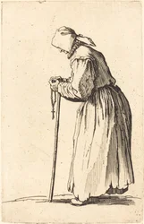 Mendiante avec un chapelet