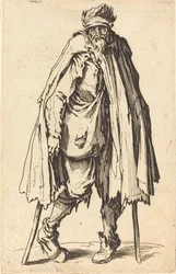 Mendiant avec béquilles et sac, vers 1622