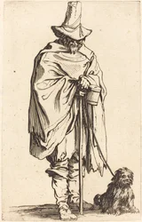 Mendiant avec chien