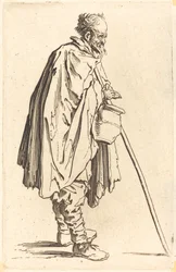 Mendiant avec pot