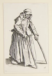 Mendiante aux béquilles, de Les Mendiants