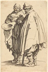 Mendiant aveugle et compagnon