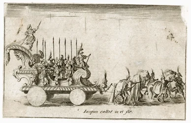 Combat a la barriere : Entrée de son Altesse le Duc Charles IV, représentant le soleil ... (gravure)